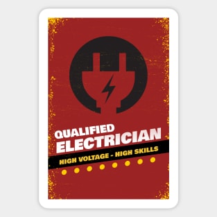 Qualified electrician high voltage high skills, electrician gift, High voltage, lineman, Sticker